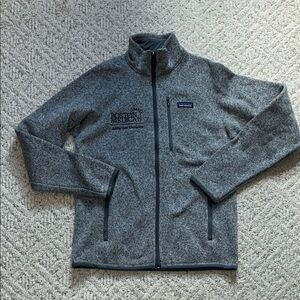 NWOT Patagonia Heathered Gray Mid-weight Fleece Full-Zip Boston BMC Logo Jacket